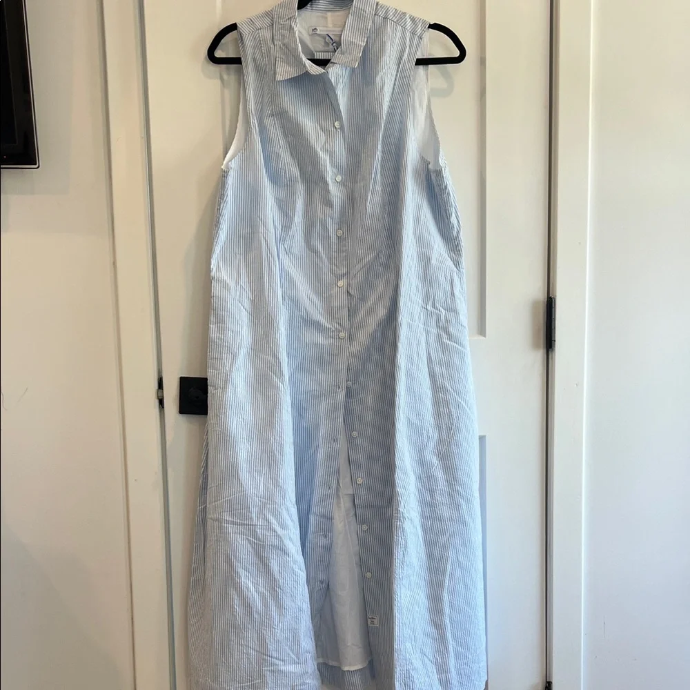 Southern Tide Light Blue Sleeveless Midi Shirt Dress - Picture 4 of 8